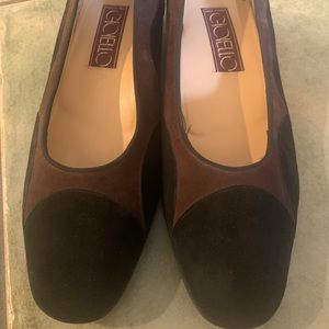 Brown and Black suede heels size 9